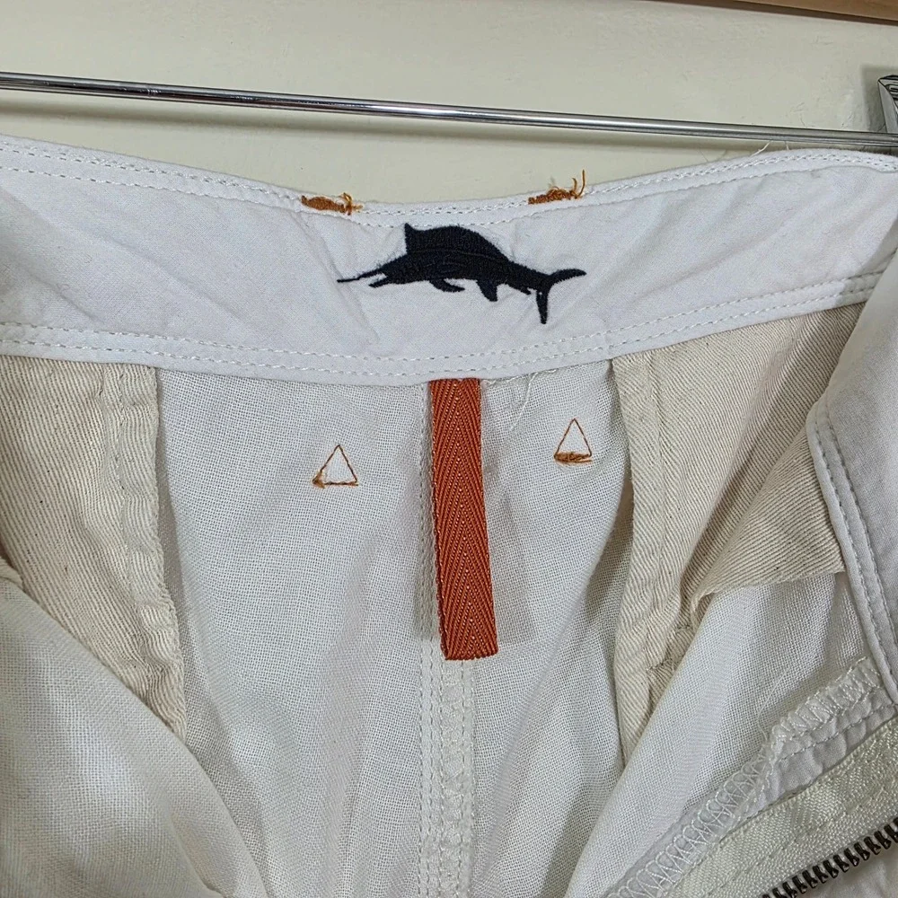 Tommy Bahama Mens Cargo Shorts‎ White Cotton Casual Island Style Size 34